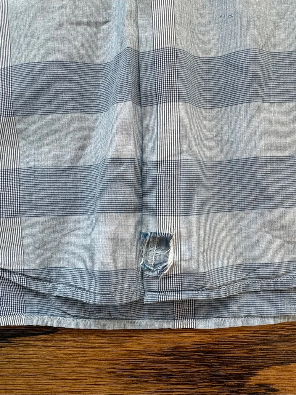 Burberry Light Blue and dark blue  Plaid Short-Sleeve Button-Down Shirt, s